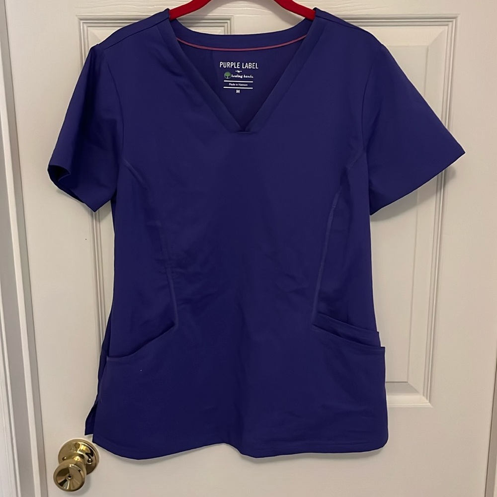 Women’s Purple Label by healing hands size medium eggplant purple scrub top
